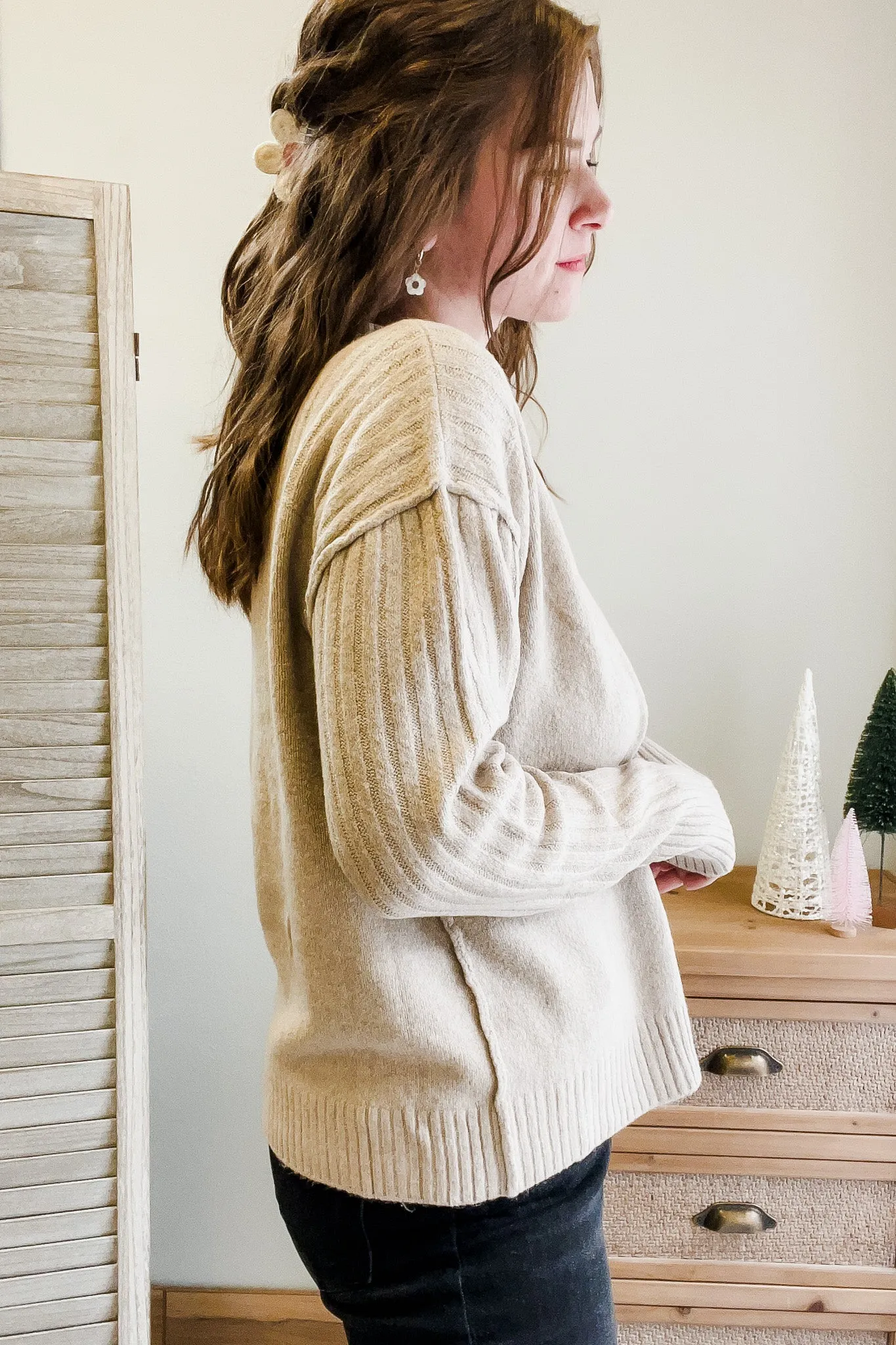 Ribbed Seam Sweater