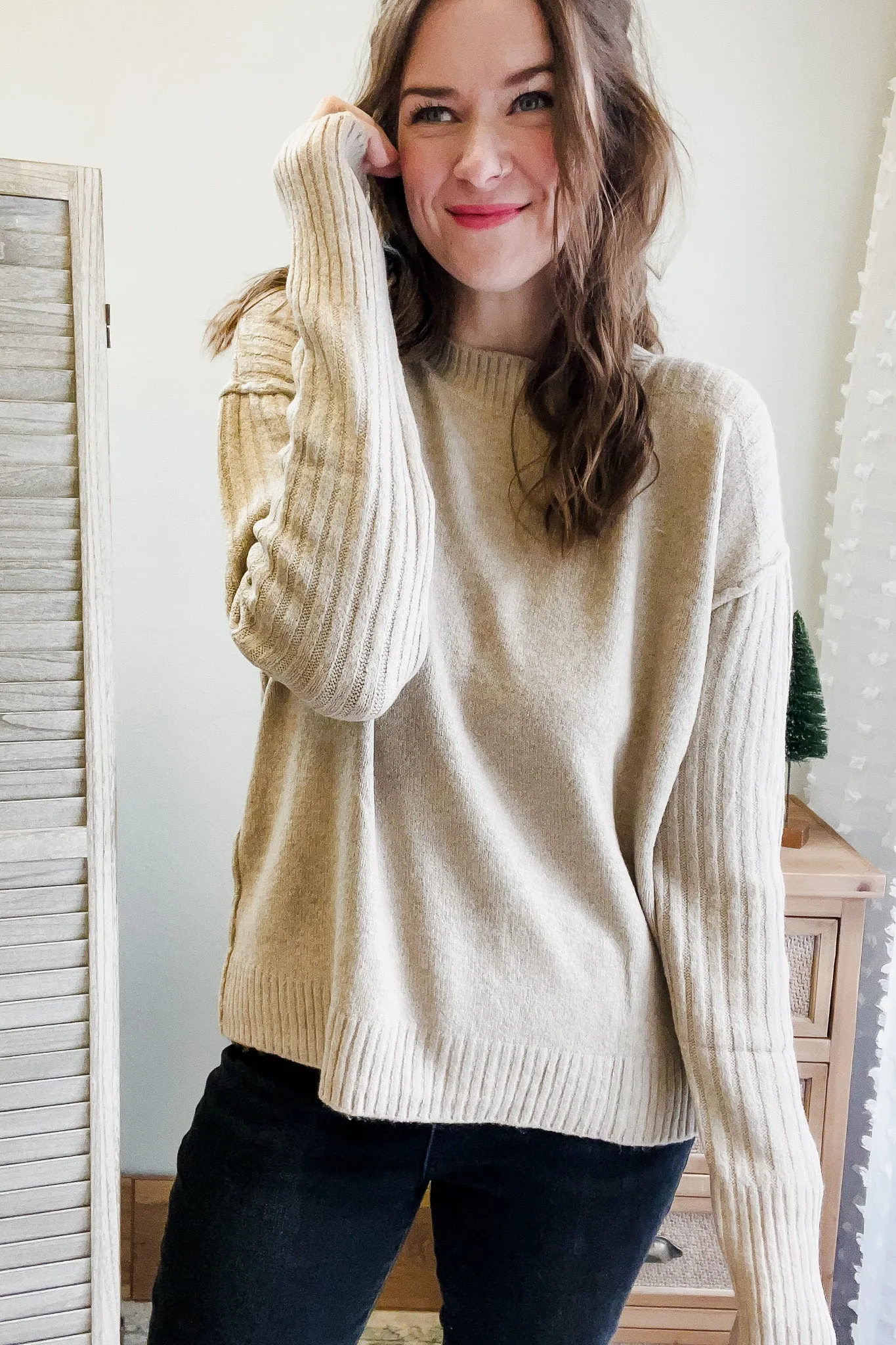 Ribbed Seam Sweater