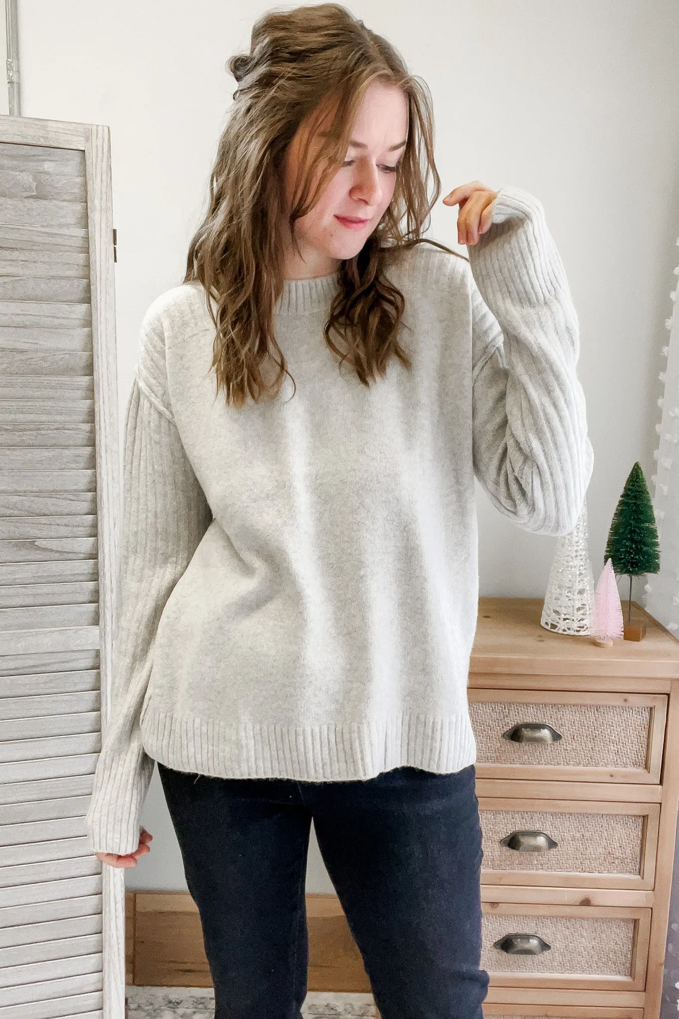 Ribbed Seam Sweater