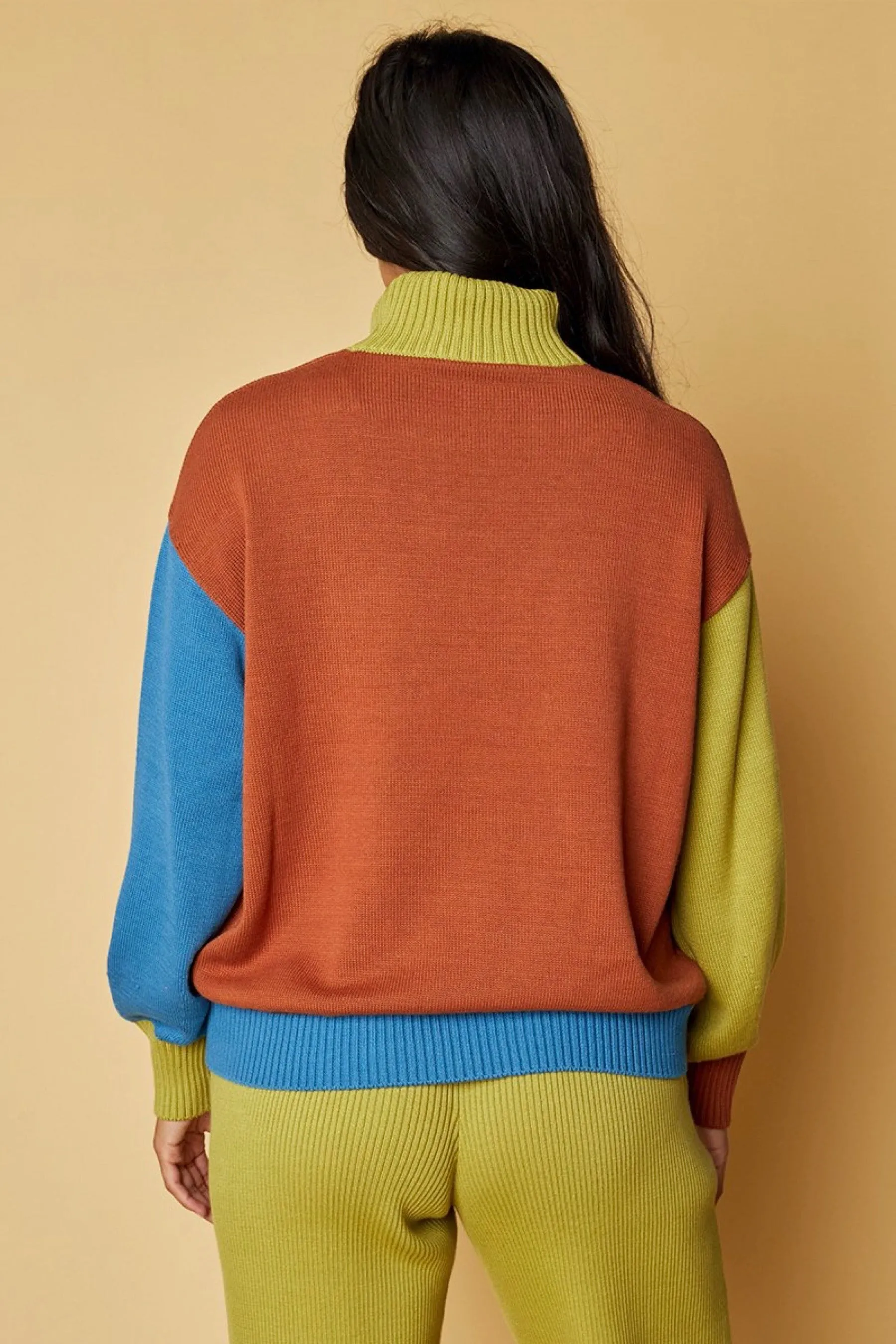 Rust Colorblock Sweater