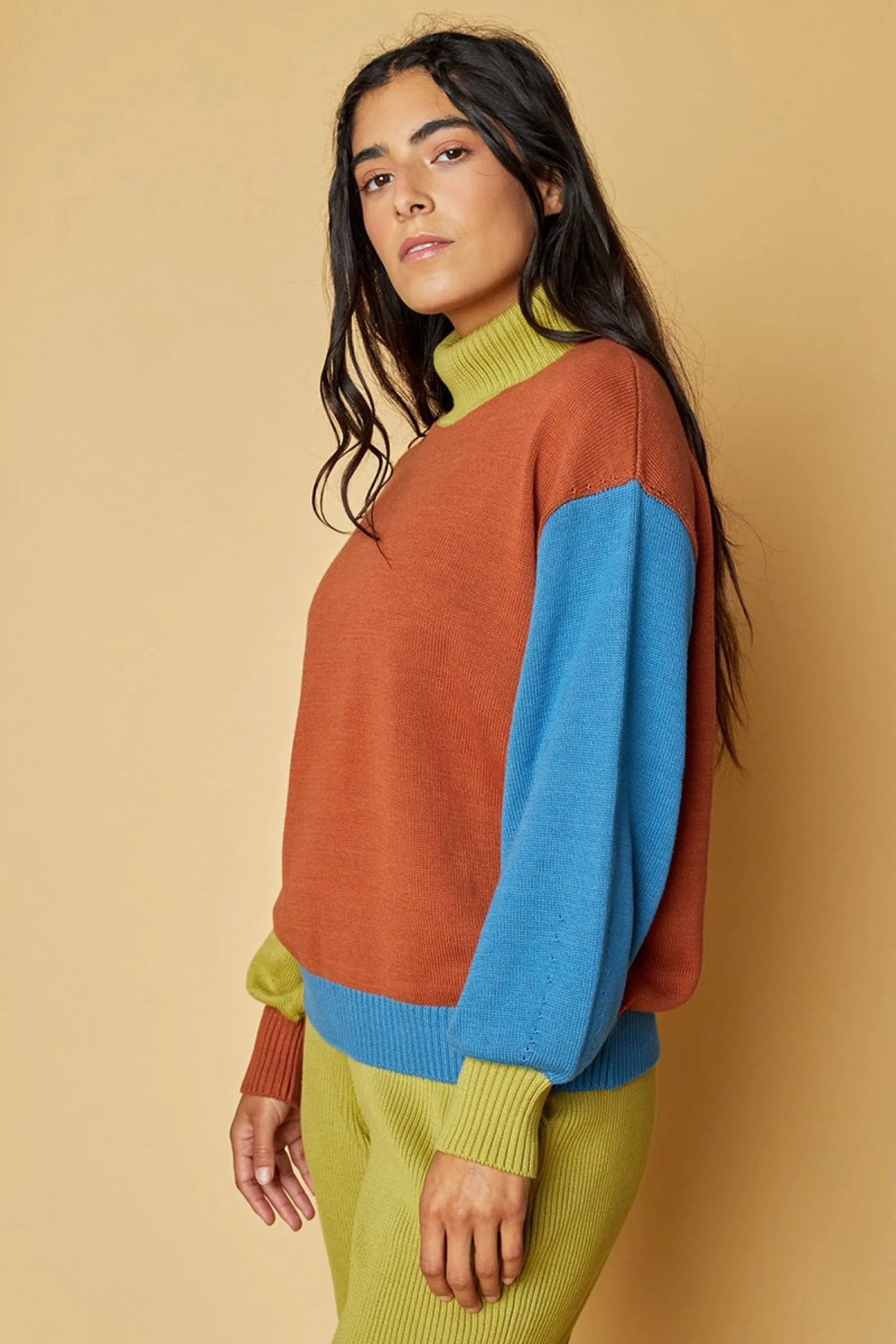 Rust Colorblock Sweater