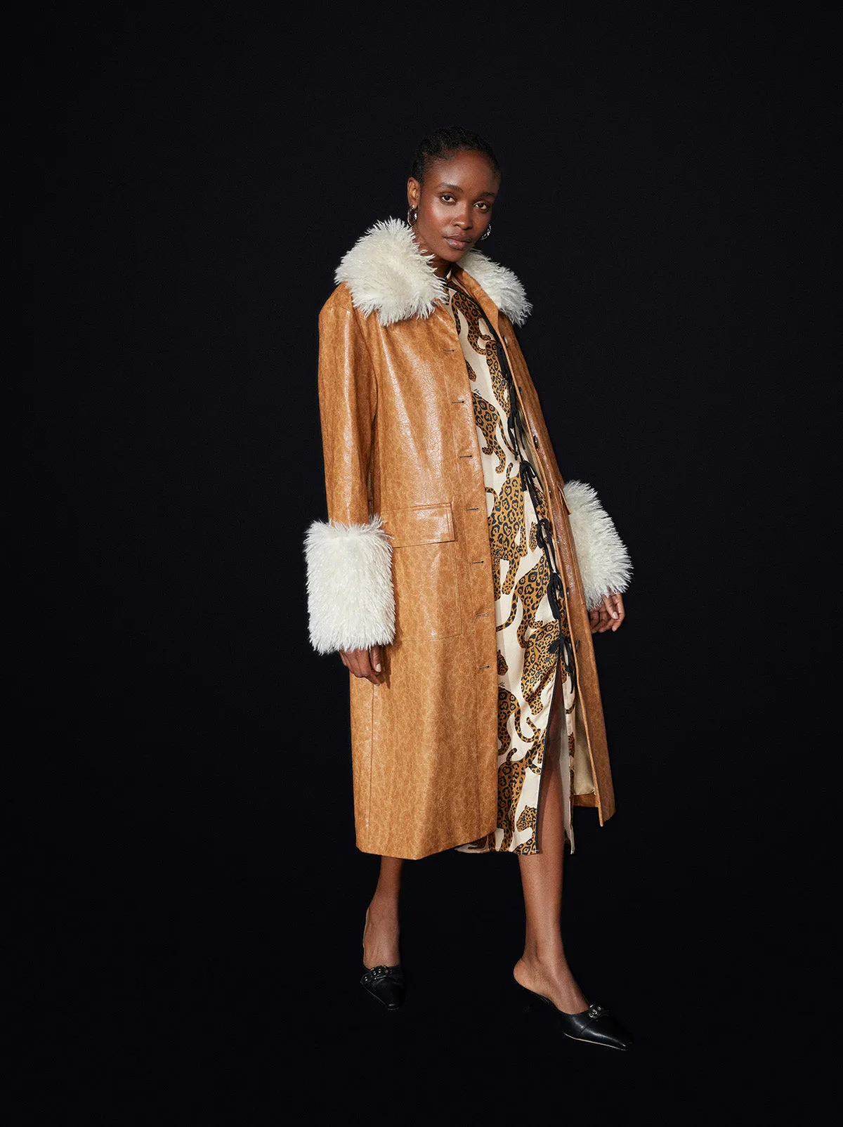 Simone Brown Vinyl Coat