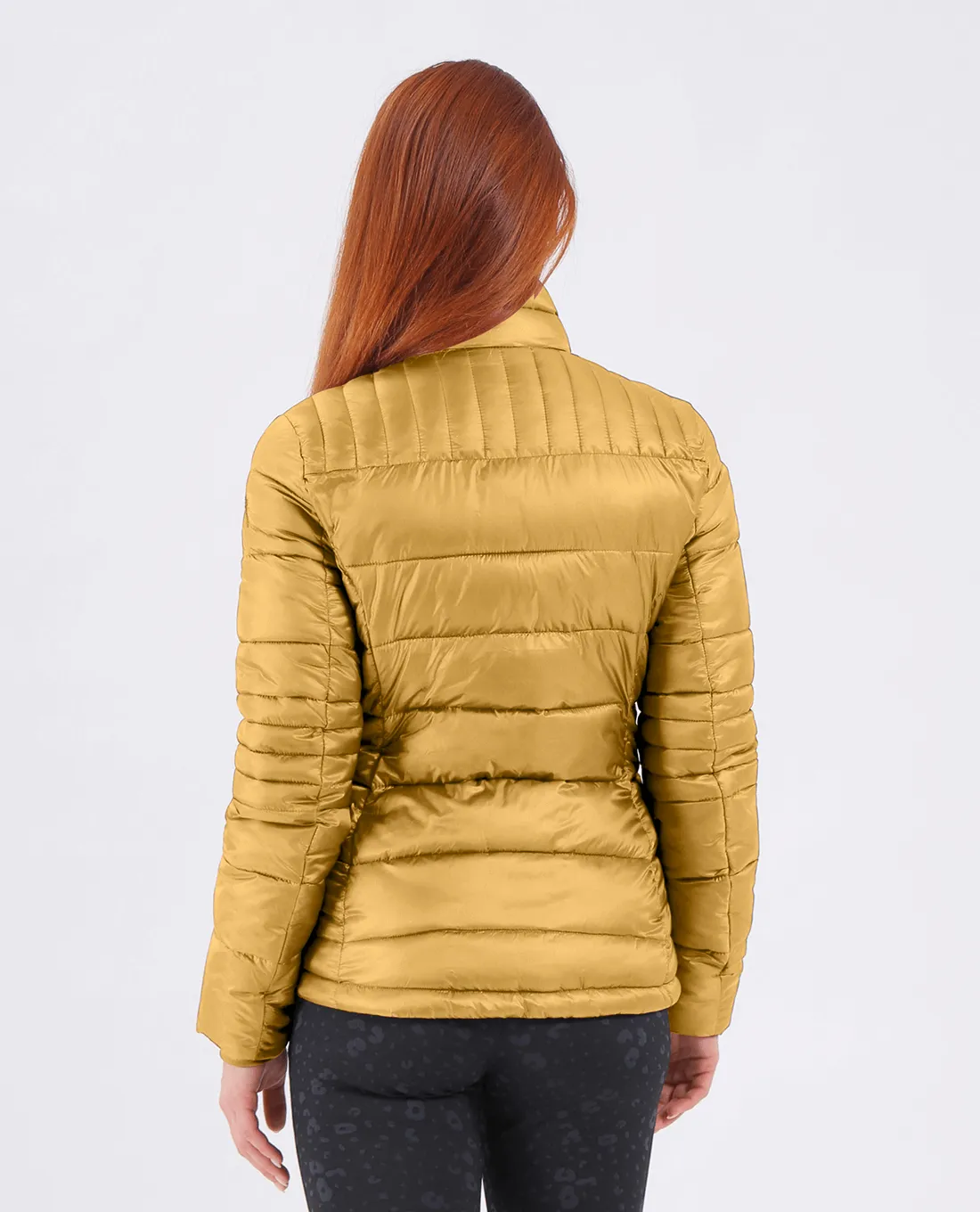 SIZE 10 - CHERVO Marbles Faux Down Jacket Yellow Gold