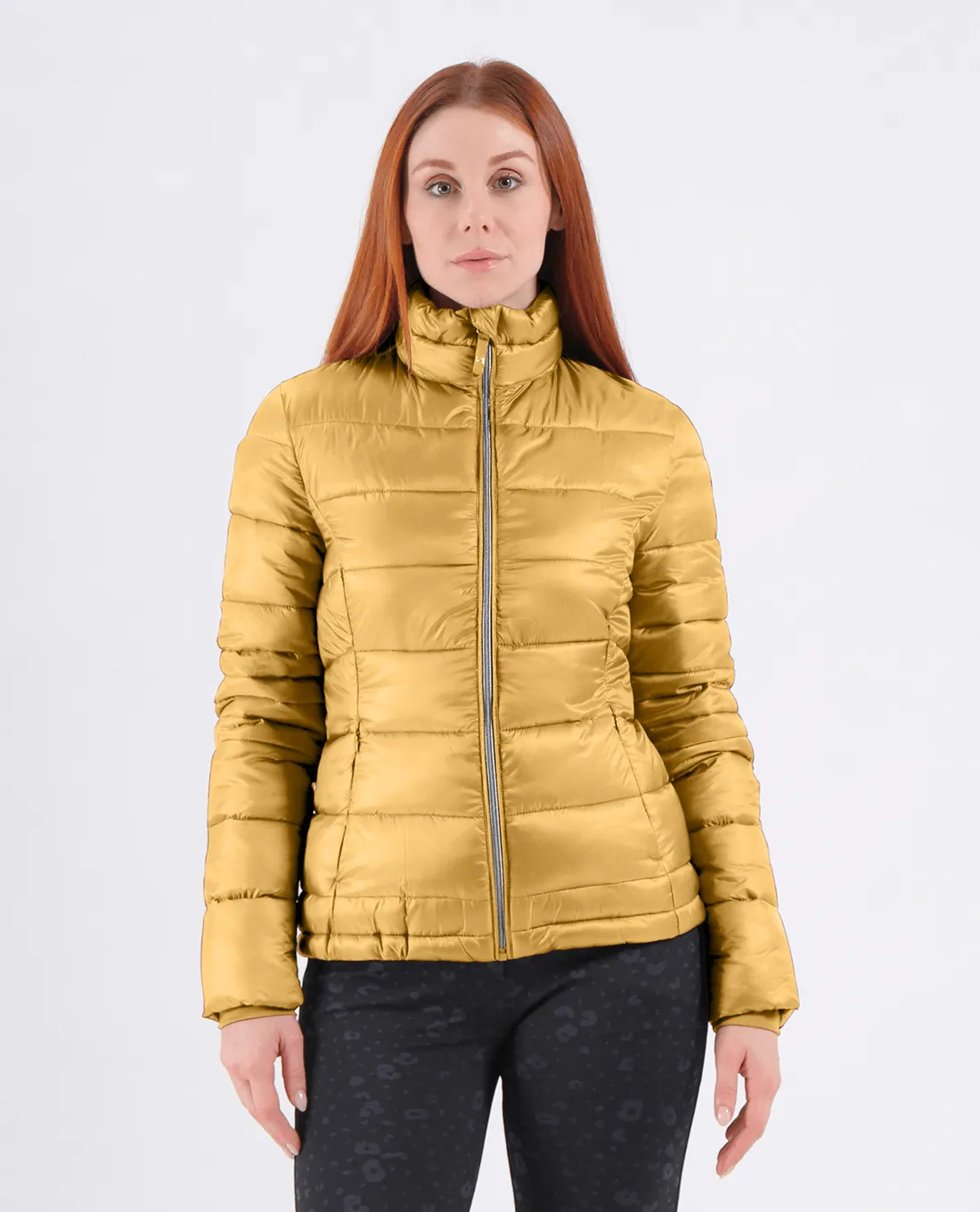 SIZE 10 - CHERVO Marbles Faux Down Jacket Yellow Gold