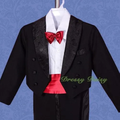 ST001A Boys' 5 Pcs Set Tail Formal Tuxedo Suits Christening Outfit Pageboy Size 9 Months - 8