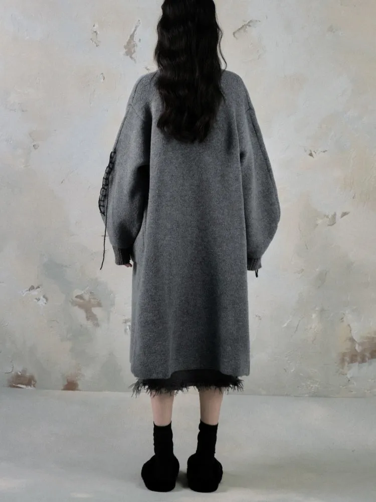 Stand Collar Loose Long Soft Waxy Coat【s0000004411】