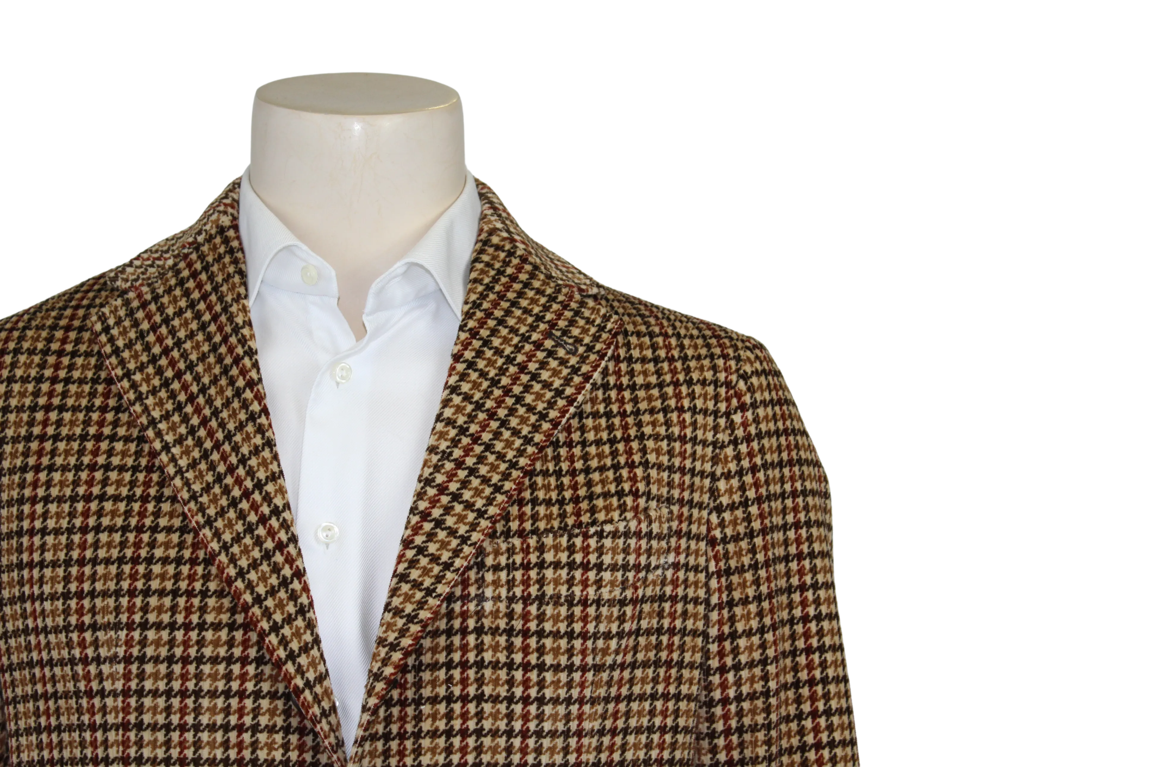 Tan Corduroy Plaid Sport Coat