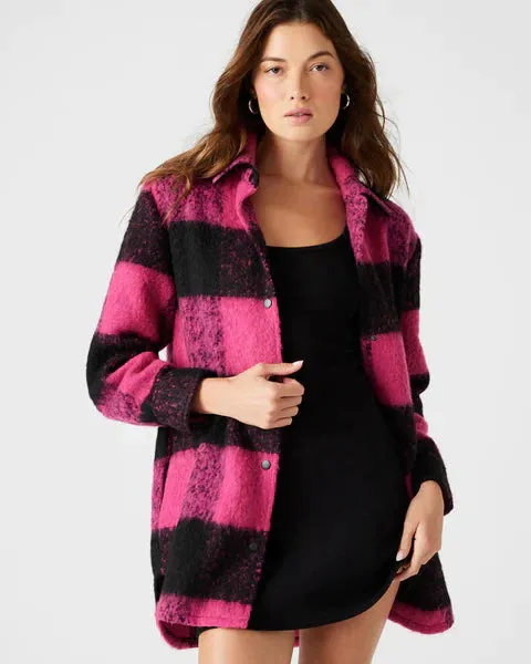 The Eldridge Shirt Jacket by Steve Madden - Hot Pink