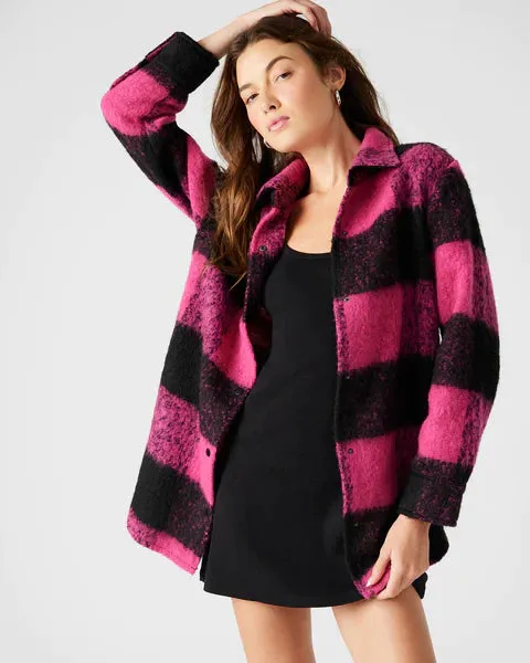 The Eldridge Shirt Jacket by Steve Madden - Hot Pink