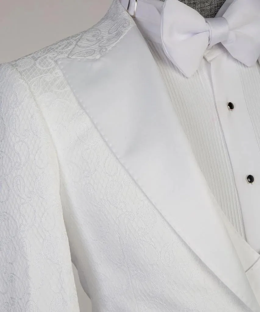 Three Pieces White Tuxedo Suit