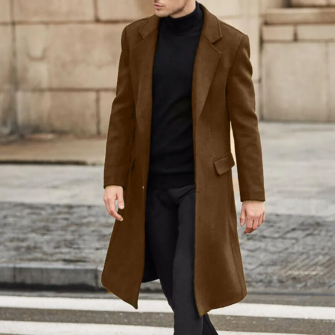 Toleet classy outfits men Men's Long Trench Coat Woolen Coat Men's Woolen Coat Autumn/Winter