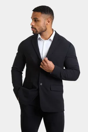 True Athletic Fit Tech Suit Jacket in Black