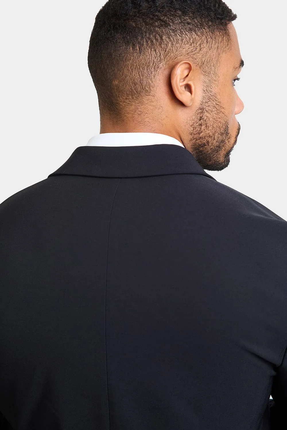 True Athletic Fit Tech Suit Jacket in Black