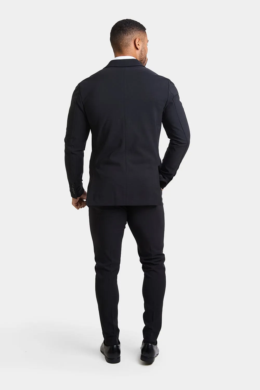 True Athletic Fit Tech Suit Jacket in Black