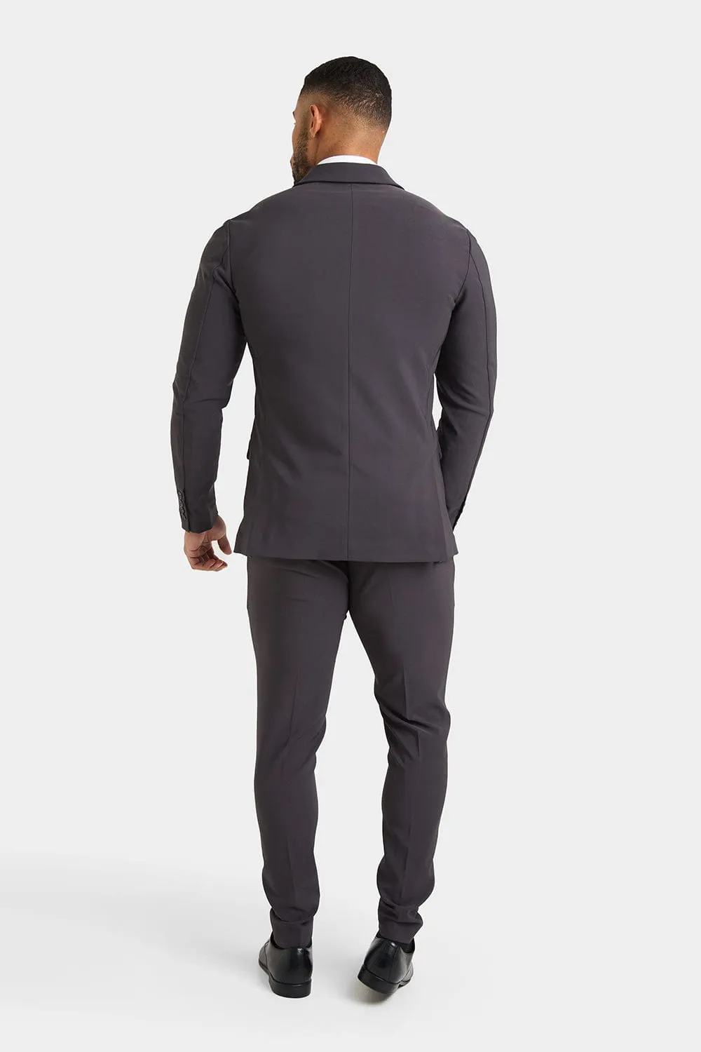 True Athletic Fit Tech Suit Jacket in Slate Grey