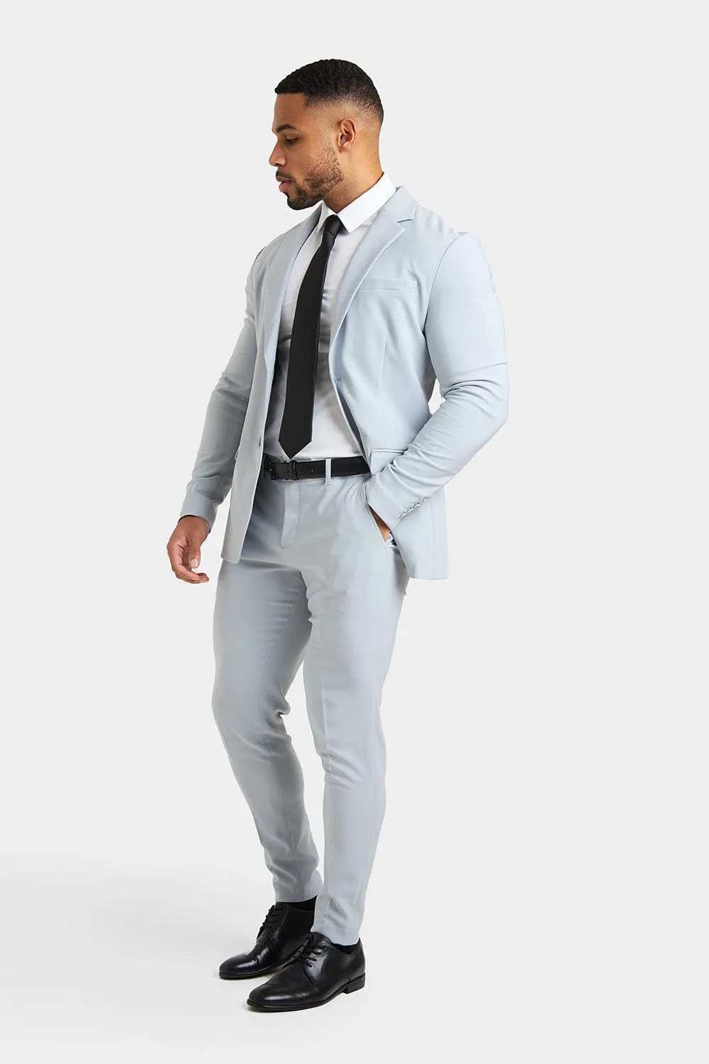 True Muscle Fit Tech Suit Jacket in Light Grey