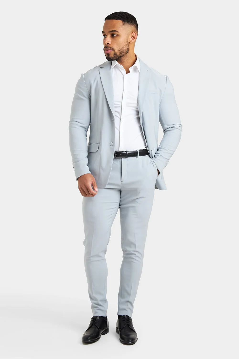 True Muscle Fit Tech Suit Jacket in Light Grey