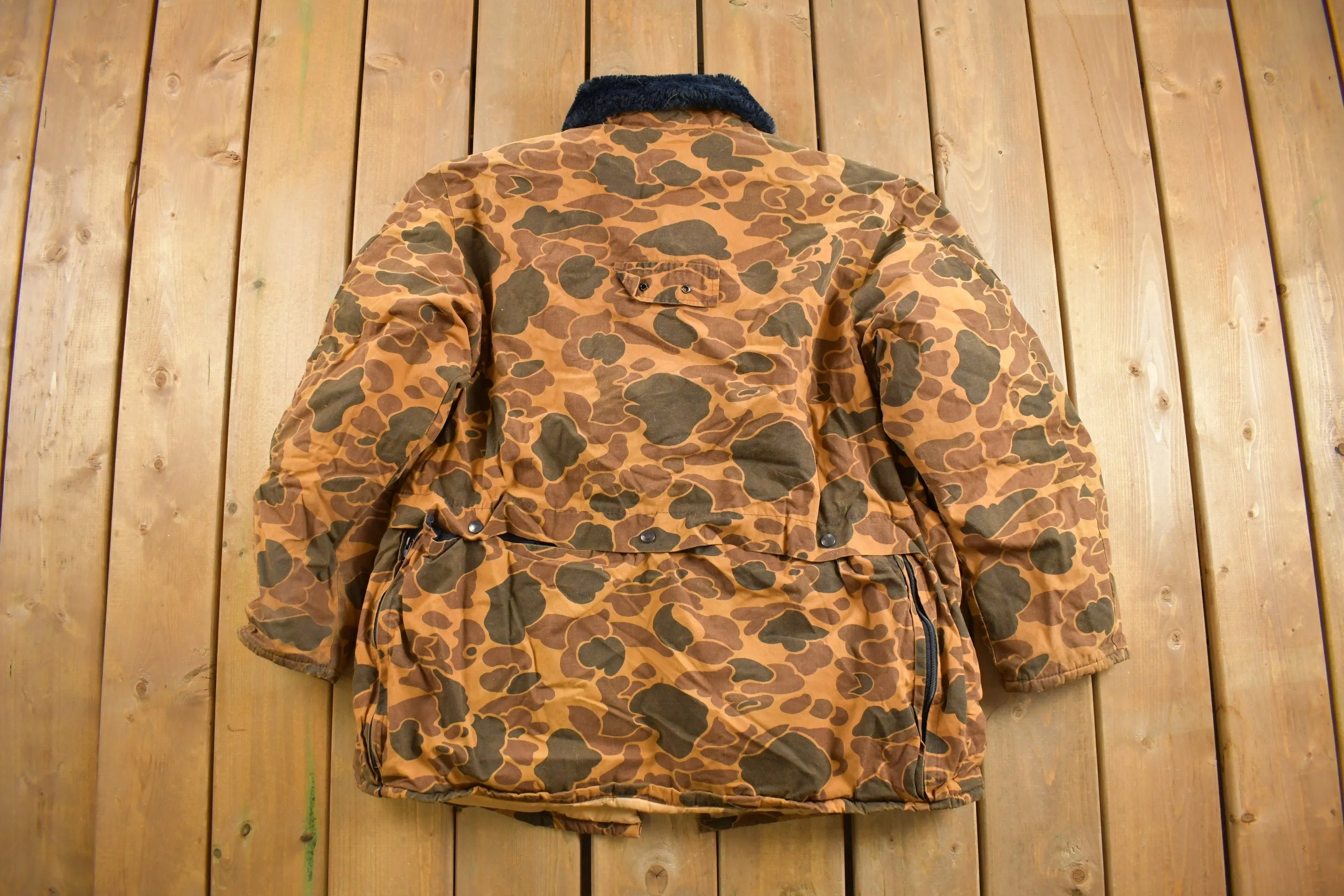 Vintage 1980s Duck Camo Hunting Jacket