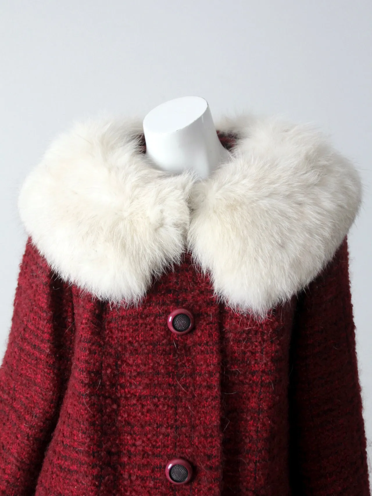 vintage 60s swing coat with fur collar