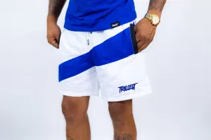 Windbreaker Shorts - White/Royal Blue/Black