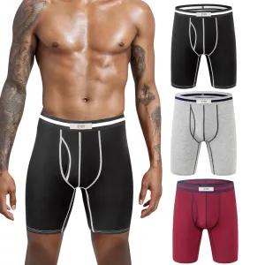 Winter Men's Cotton Underwear Sports Lengthened Boxer Shorts, Elastic Breathable full Support Bag Open