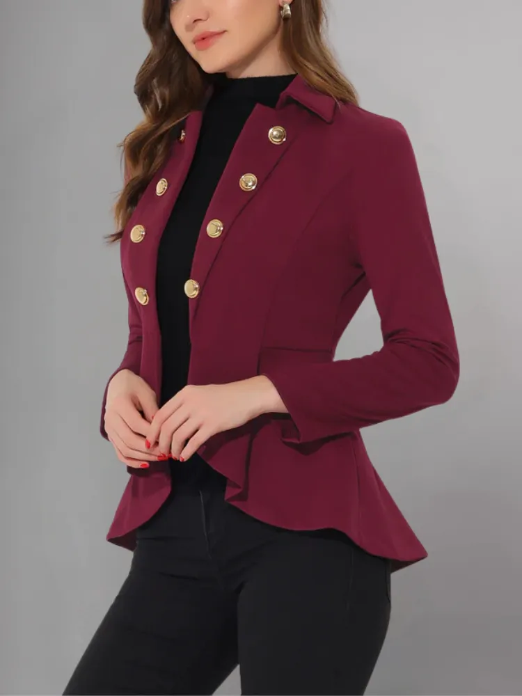 Women's Winter Plush Inclined Zipper Solid Color Coat