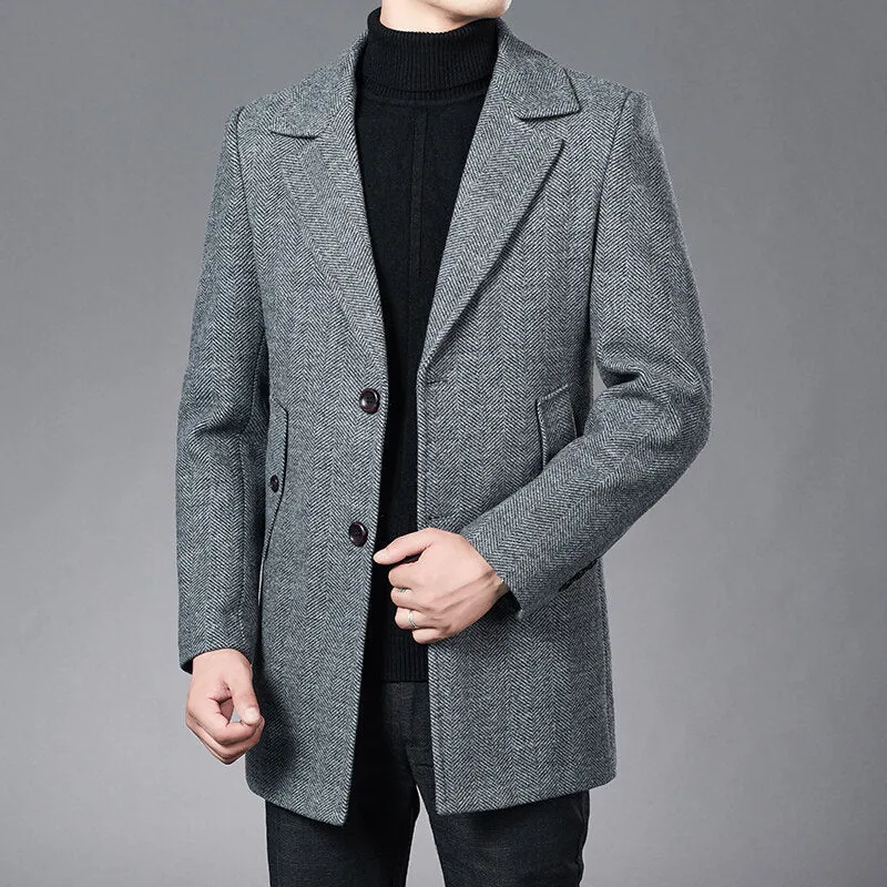 Woolen Woolen Coat Men's Autumn Winter Business In Britain